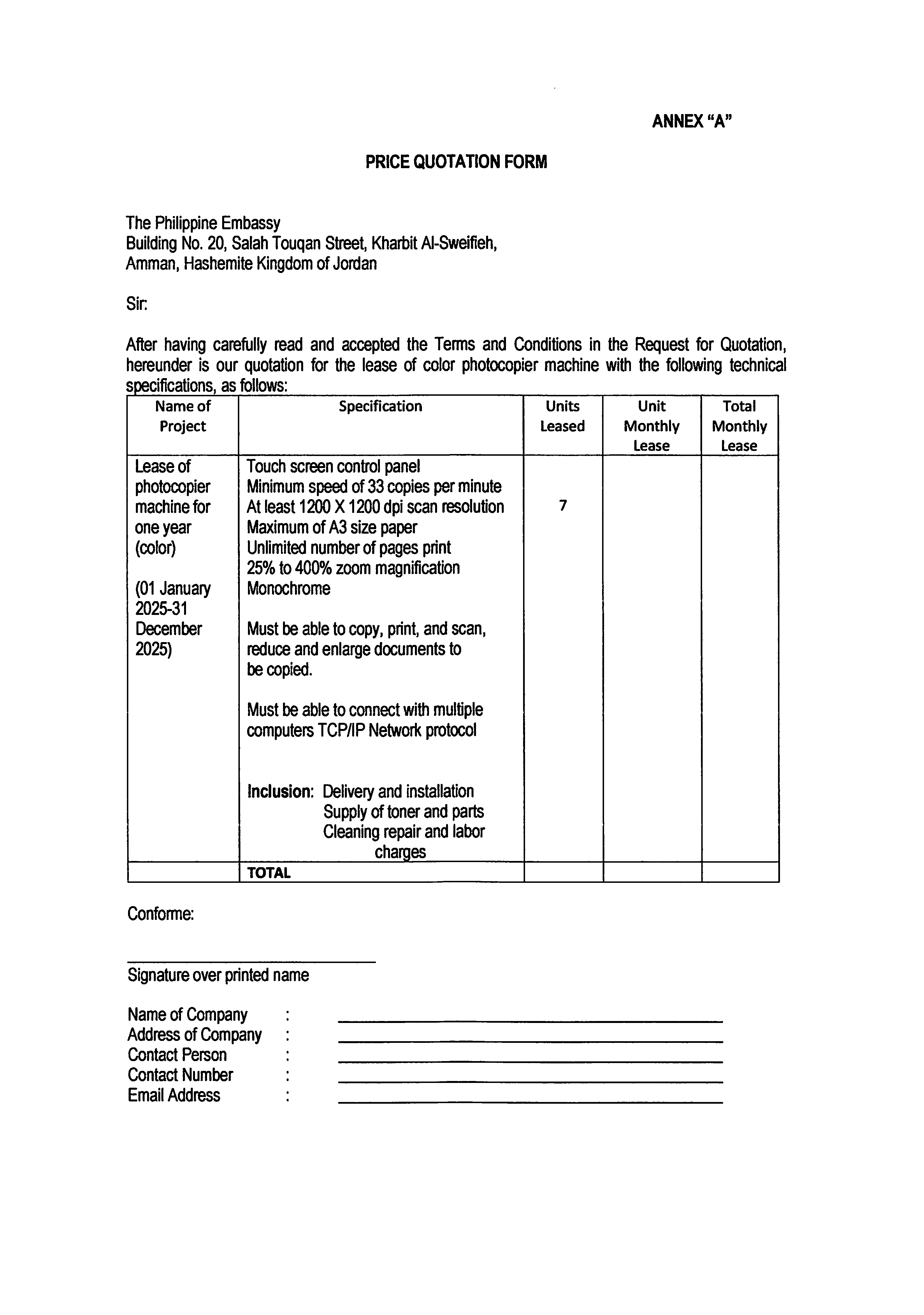 RFQ 21 2024 Lease of Seven 7 Units of Photocopier Machine 7 color Page 2