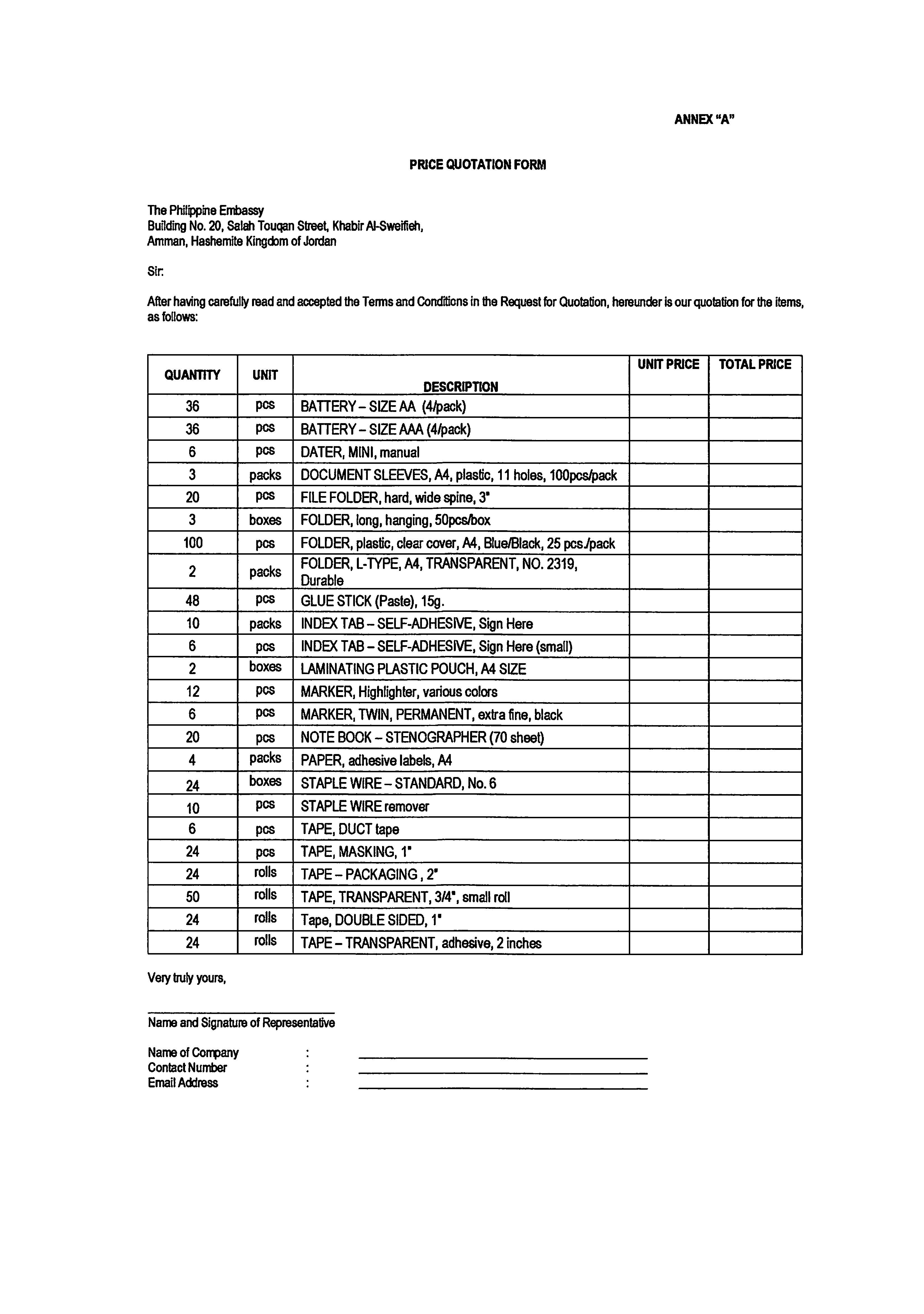 RFQ 6 2024 Procurement of Various Office Supplies Page 2