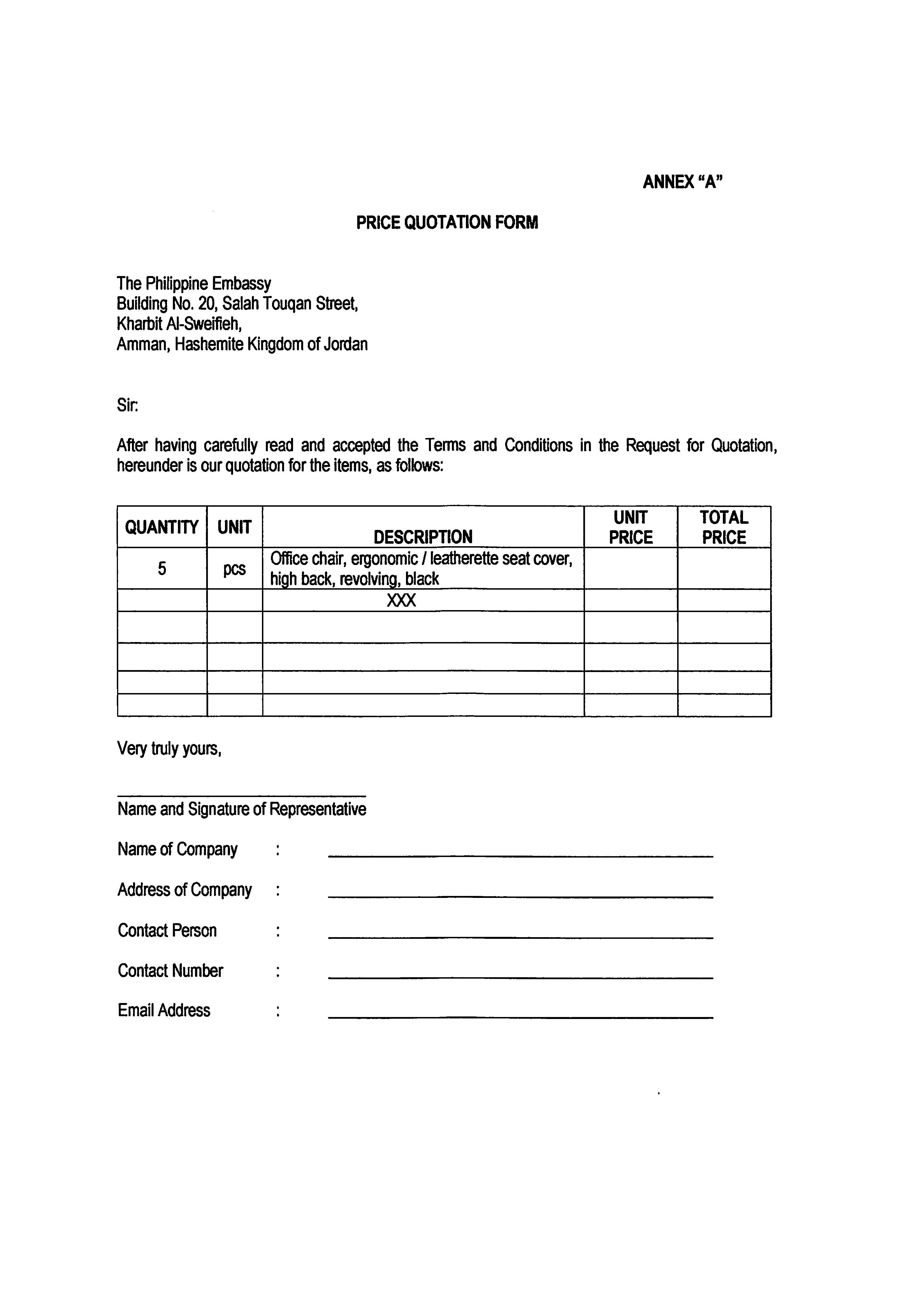 RFQ 9 2024 Procurement of Five 5 Pieces of Office Chair Page 2