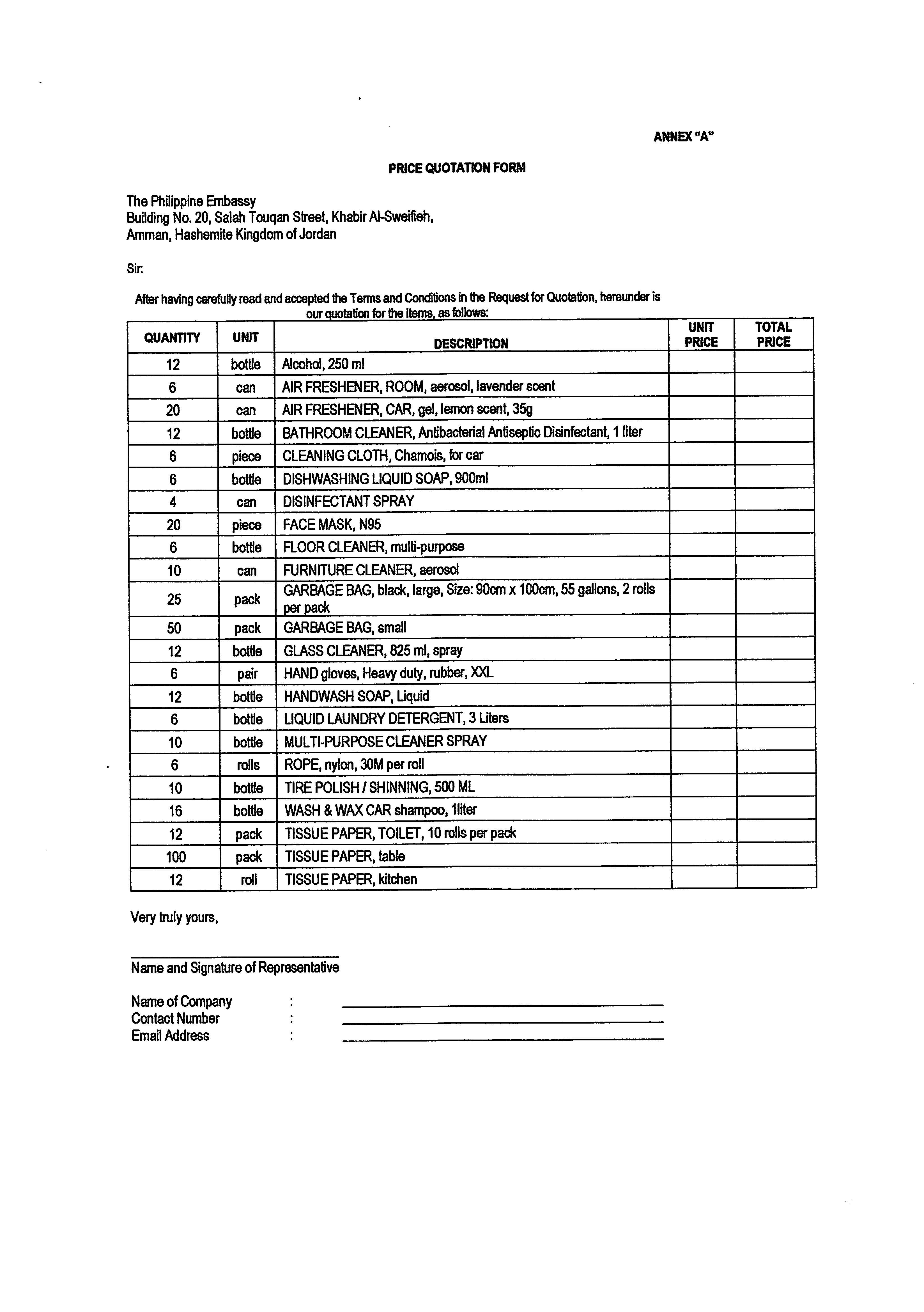 Request for Quotation No.5 Procurements of Various Supplies and Materials Page 2