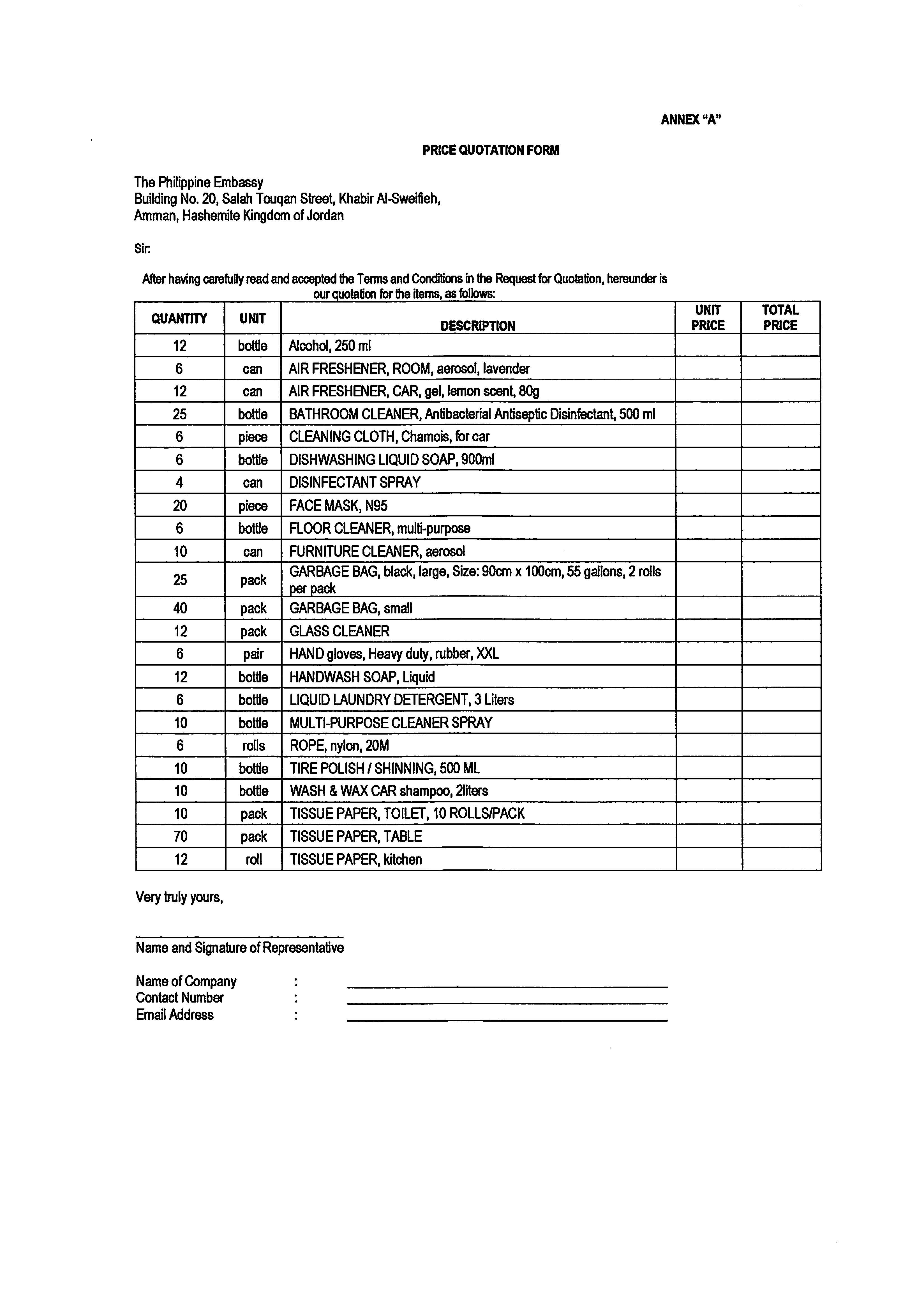 Request for Quotation No. 5 Procurements of Various Supplies and Materials Page 2