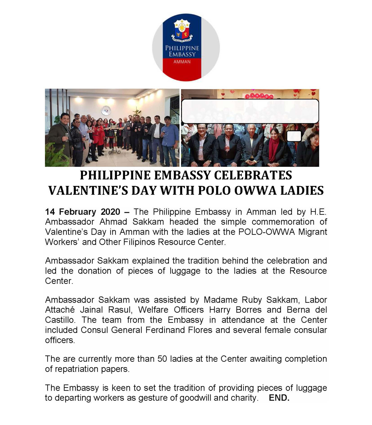 PHILIPPINE EMBASSY CELEBRATES VALENTINE’S DAY WITH POLO OWWA LADIES.jpg