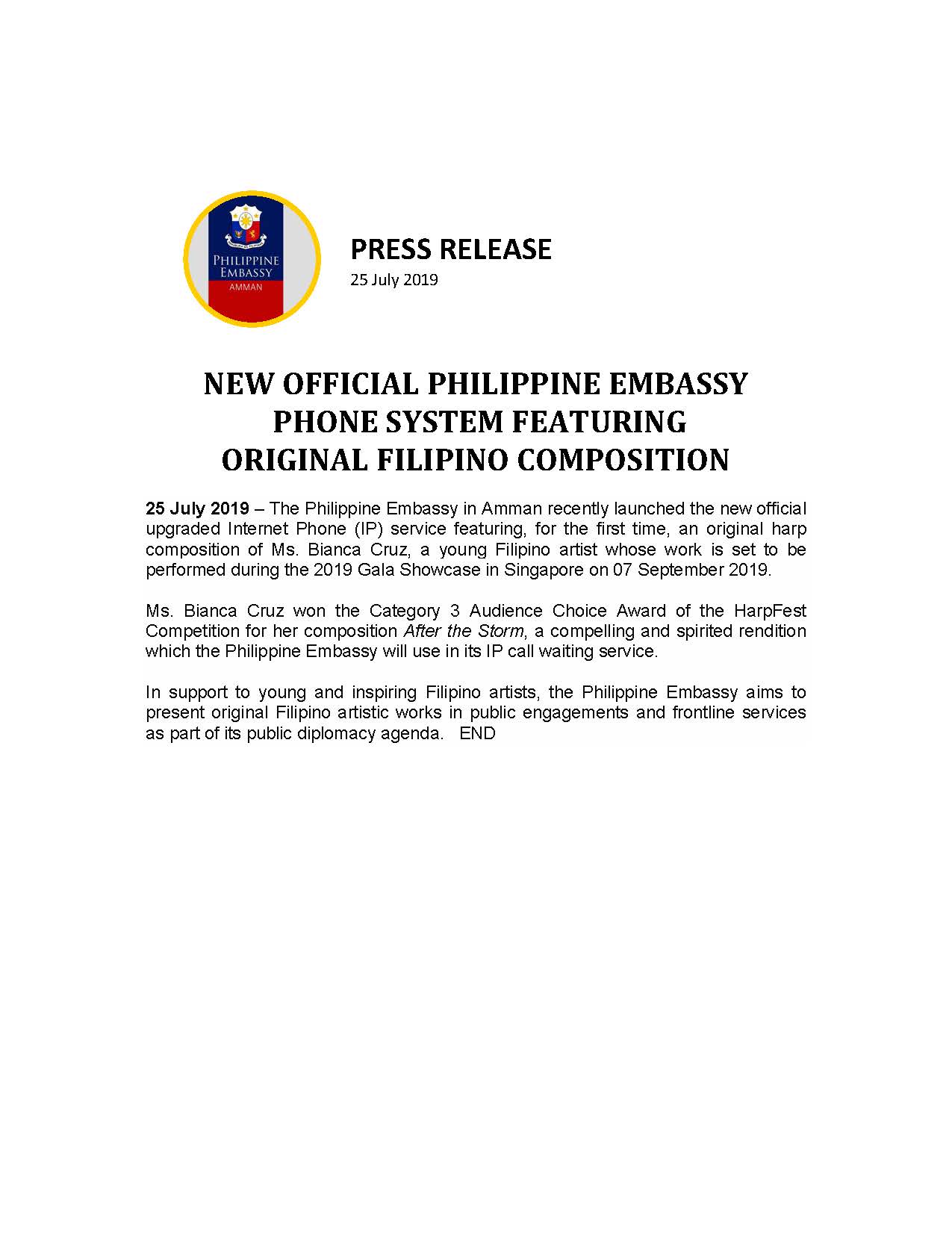 Press Release New Official Philippine Embassy Phone System Featuring Original Filipino Composition.jpg